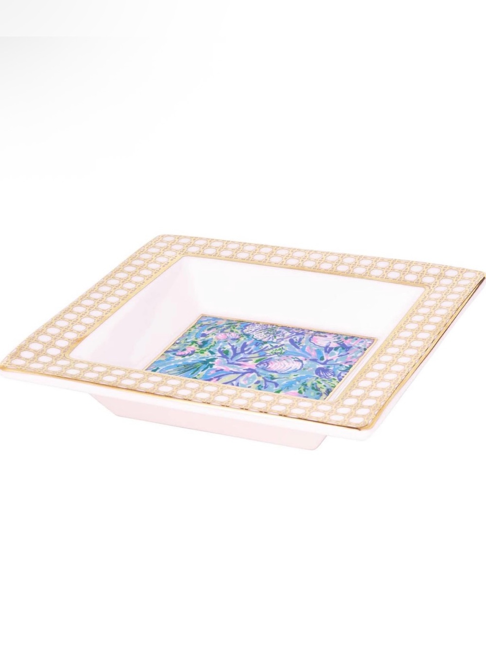 NWT Lilly Pulitzer "Soleil It On Me" square ceramic trinket tray